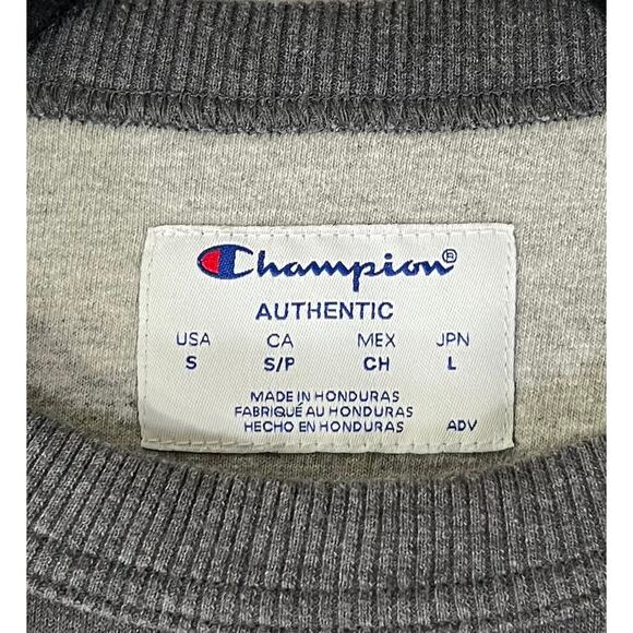 Champion Dark Grey Crew Neck Logo Sweatshirt Reg Size S - Picture 2 of 3